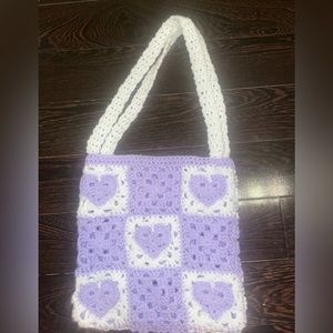 Crochet Heart tote bag!